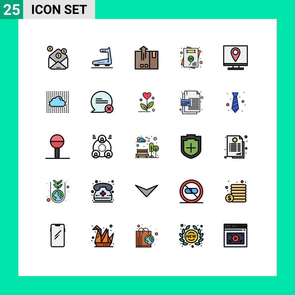 25 creativo íconos moderno señales y símbolos de contacto invitación código de barras saludo tarjeta logístico editable vector diseño elementos