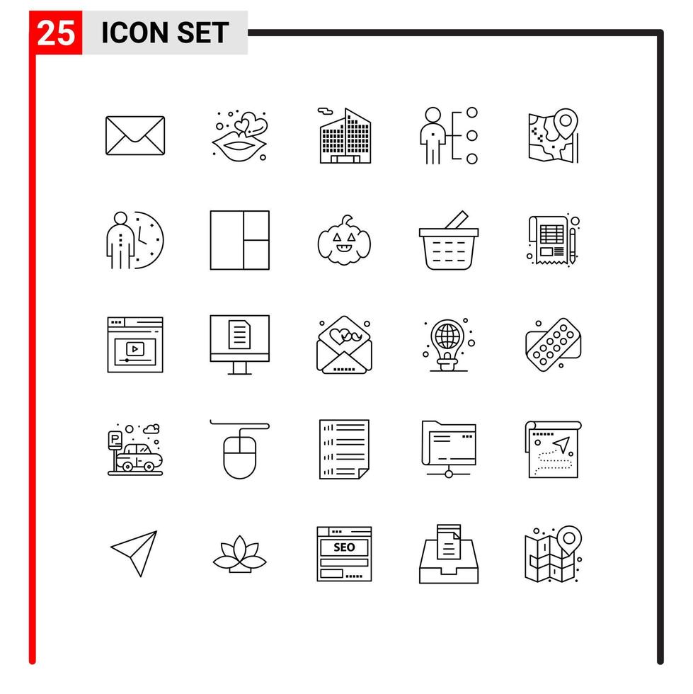 25 Creative Icons Modern Signs and Symbols of google pin office map person Editable Vector Design Elements