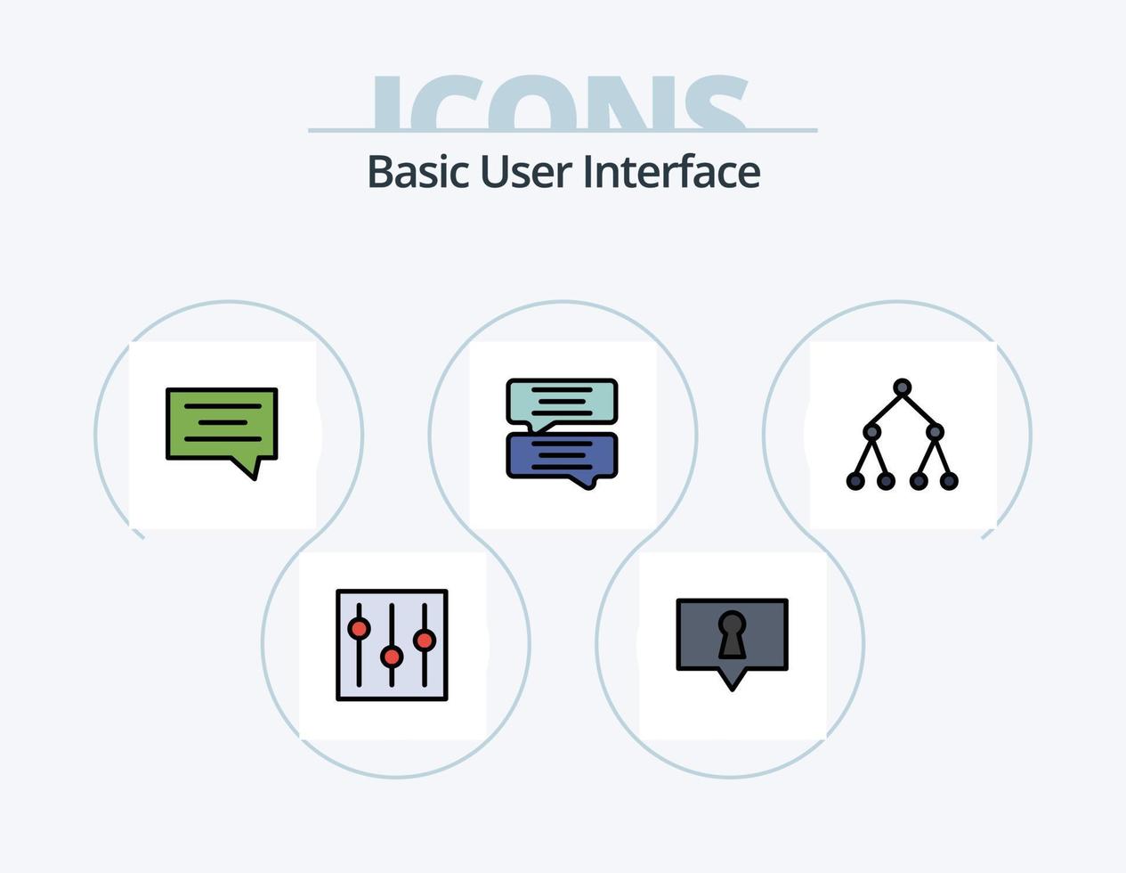 Basic Line Filled Icon Pack 5 Icon Design. . . message. king. chess vector