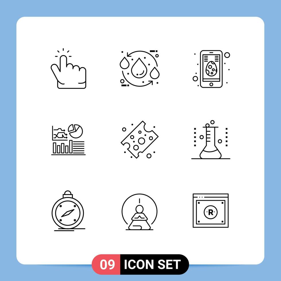 9 Outline concept for Websites Mobile and Apps cheese flowchat water success mobile Editable Vector Design Elements