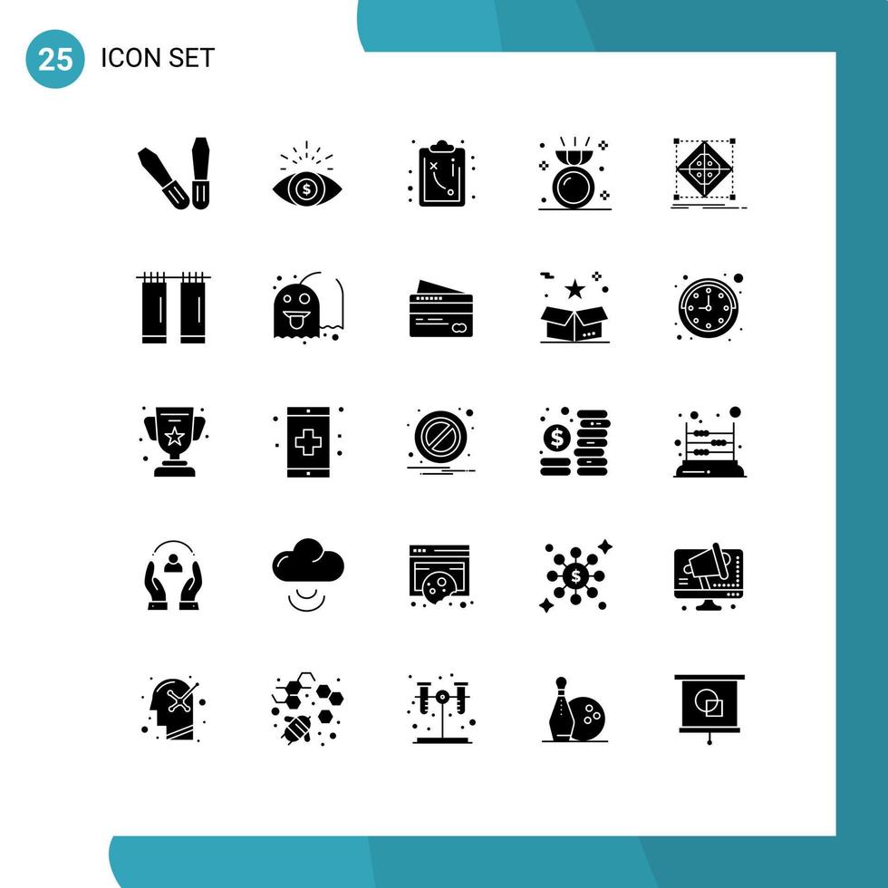 25 Solid Glyph concept for Websites Mobile and Apps bathroom model diamond grid architecture Editable Vector Design Elements