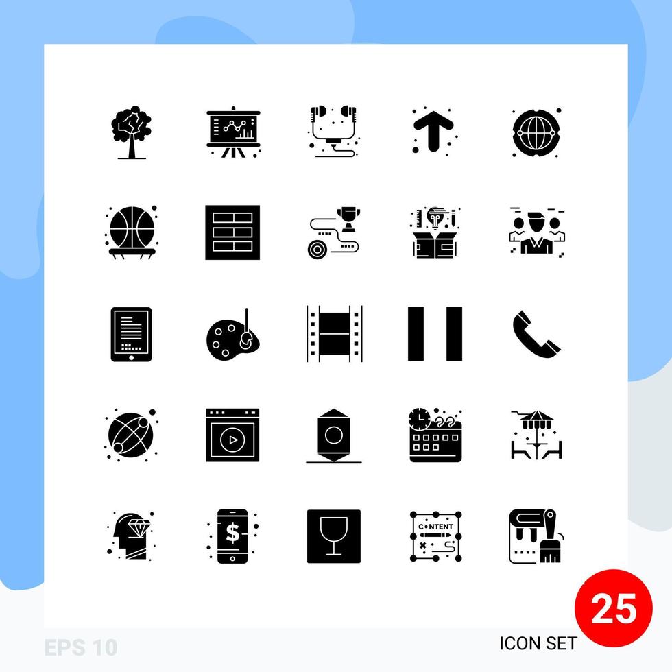 25 Solid Glyph concept for Websites Mobile and Apps network communication hardware direction arrows Editable Vector Design Elements