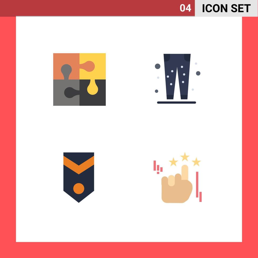 4 Universal Flat Icon Signs Symbols of part shopping solution fashion military Editable Vector Design Elements