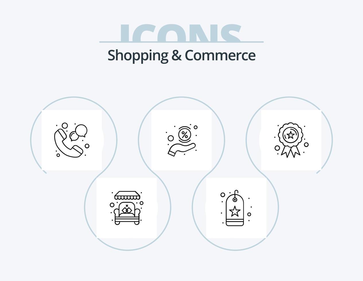 Shopping And Commerce Line Icon Pack 5 Icon Design. . shopping. sticker. basket. credit card vector