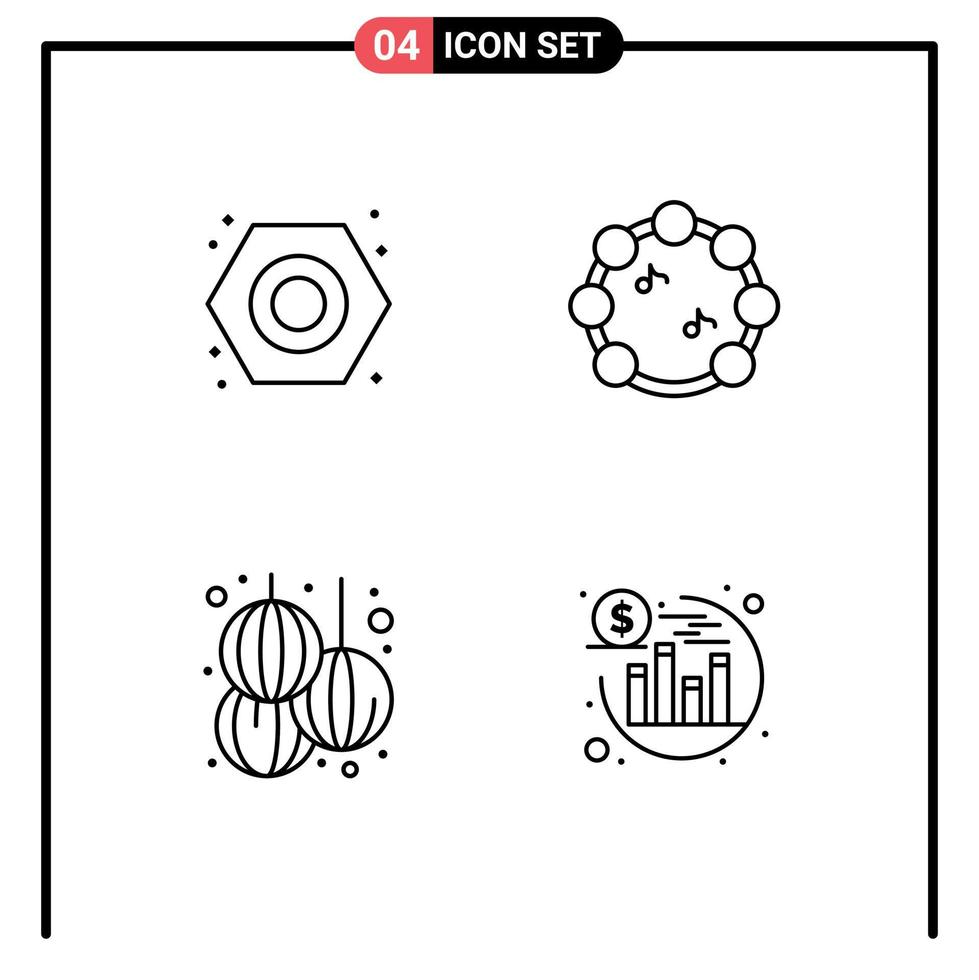 Set of 4 Modern UI Icons Symbols Signs for mechanical new plumbing virtuoso investment Editable Vector Design Elements