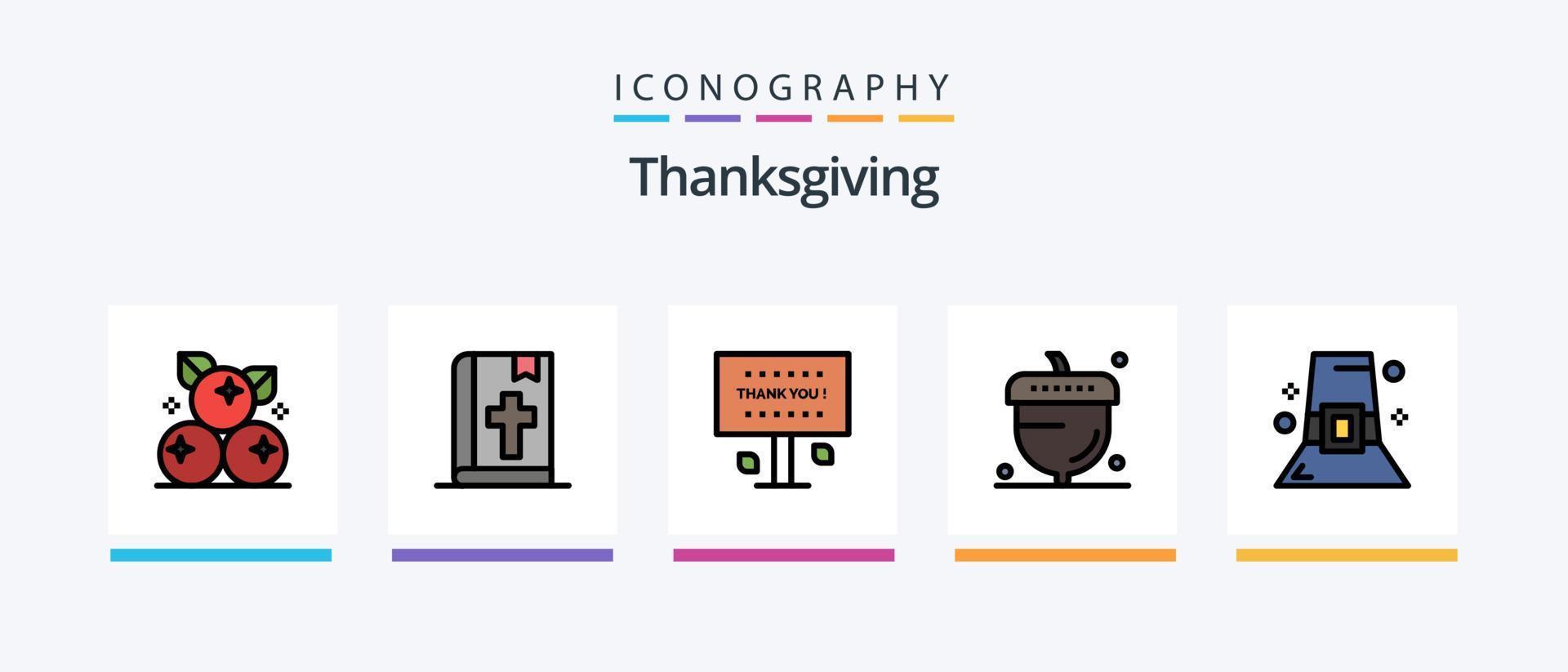 Thanksgiving Line Filled 5 Icon Pack Including umbrella. safety. thanksgiving. protection. leg. Creative Icons Design vector