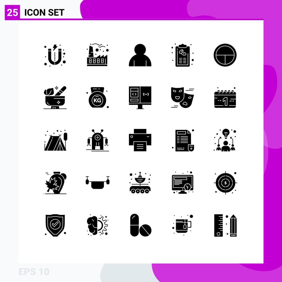 Set of 25 Modern UI Icons Symbols Signs for military army profile menu hand Editable Vector Design Elements