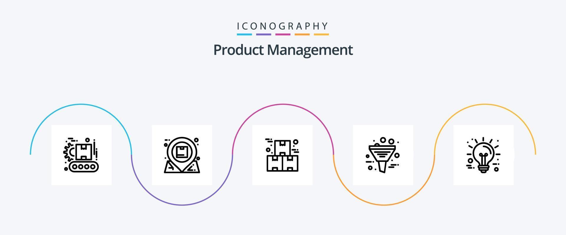 producto administración línea 5 5 icono paquete incluso gestión. datos. interacción. negocio. producto vector