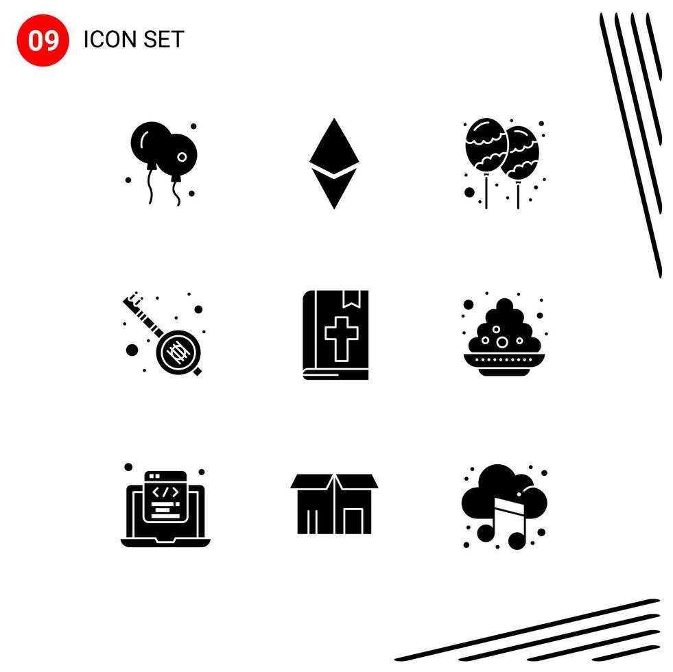 9 Creative Icons Modern Signs and Symbols of book party decoration veena india Editable Vector Design Elements