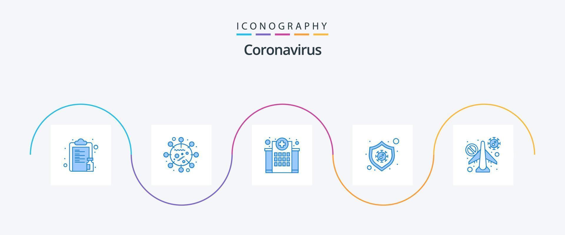 Coronavirus Blue 5 Icon Pack Including virus. safety. virus. protection. medical vector
