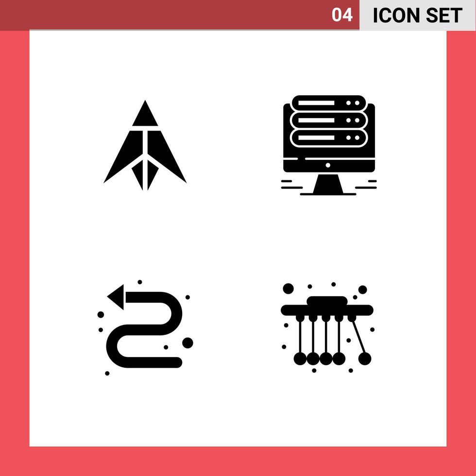 Set of 4 Modern UI Icons Symbols Signs for dubaicoin directional crypto currency hosting left Editable Vector Design Elements