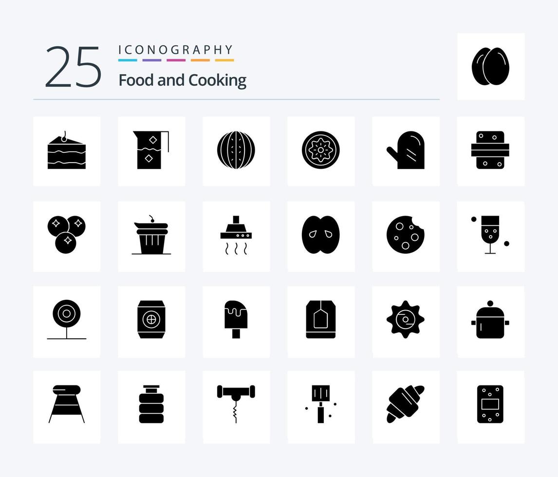 Food 25 Solid Glyph icon pack including kiwi. food. jug. drink. melon vector