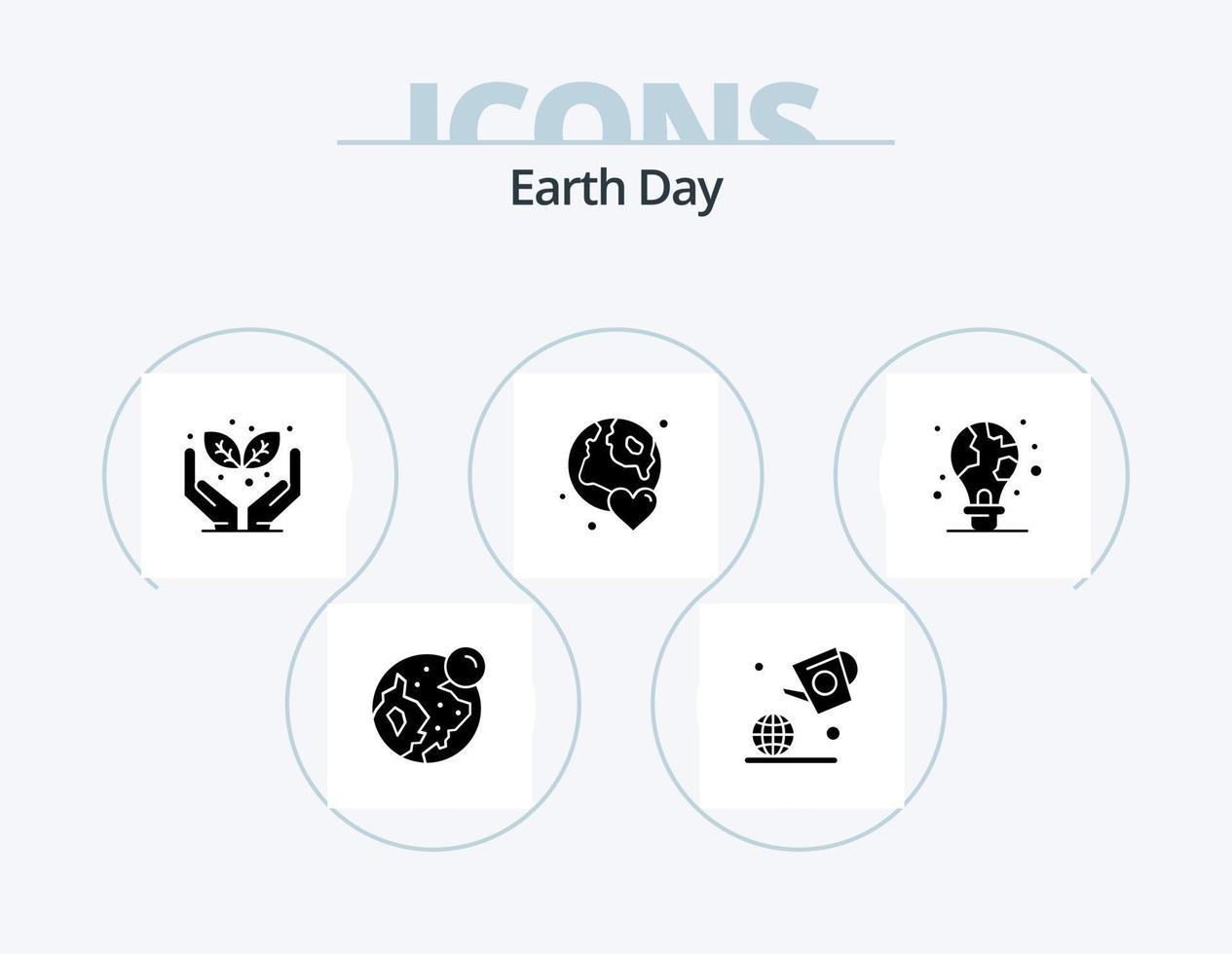 Earth Day Glyph Icon Pack 5 Icon Design. green. day. green. love. globe vector