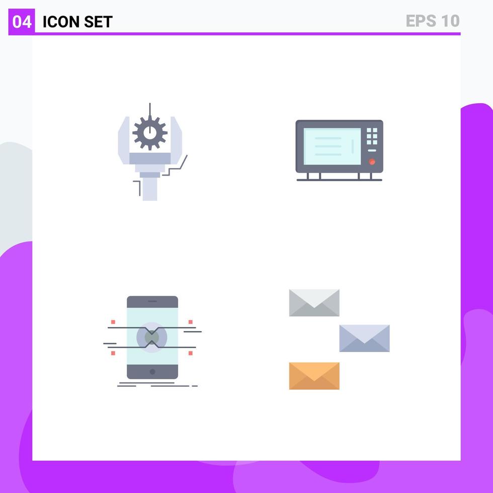 4 Creative Icons Modern Signs and Symbols of automation api production ...
