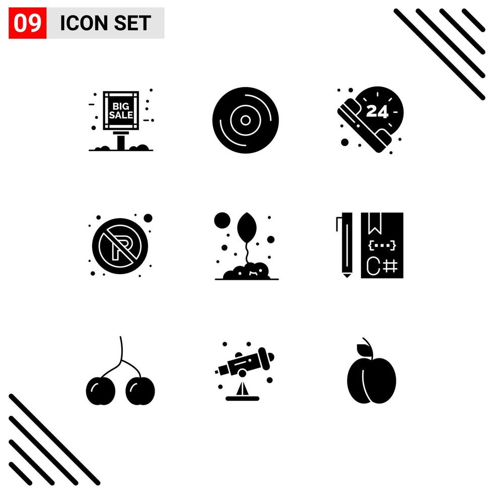 Mobile Interface Solid Glyph Set of 9 Pictograms of leaf eco call agriculture regulatory Editable Vector Design Elements