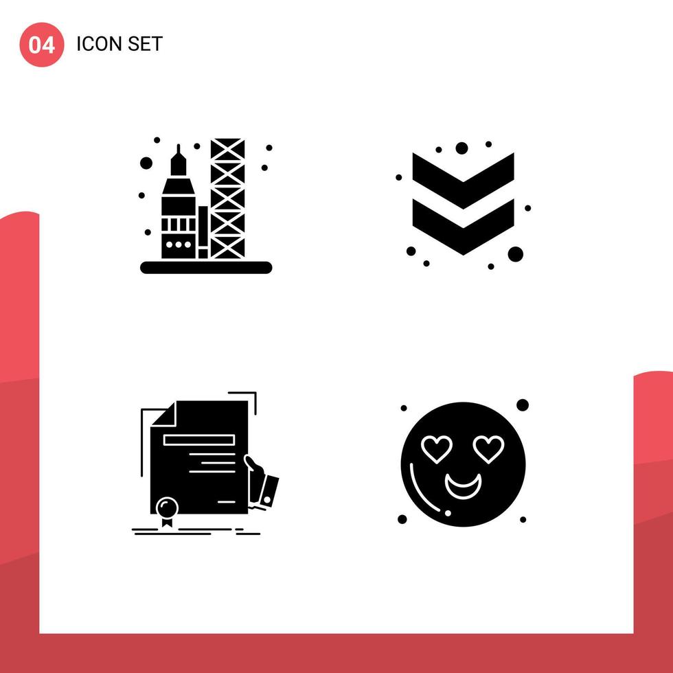 User Interface Pack of Basic Solid Glyphs of launch education space down agreement Editable Vector Design Elements