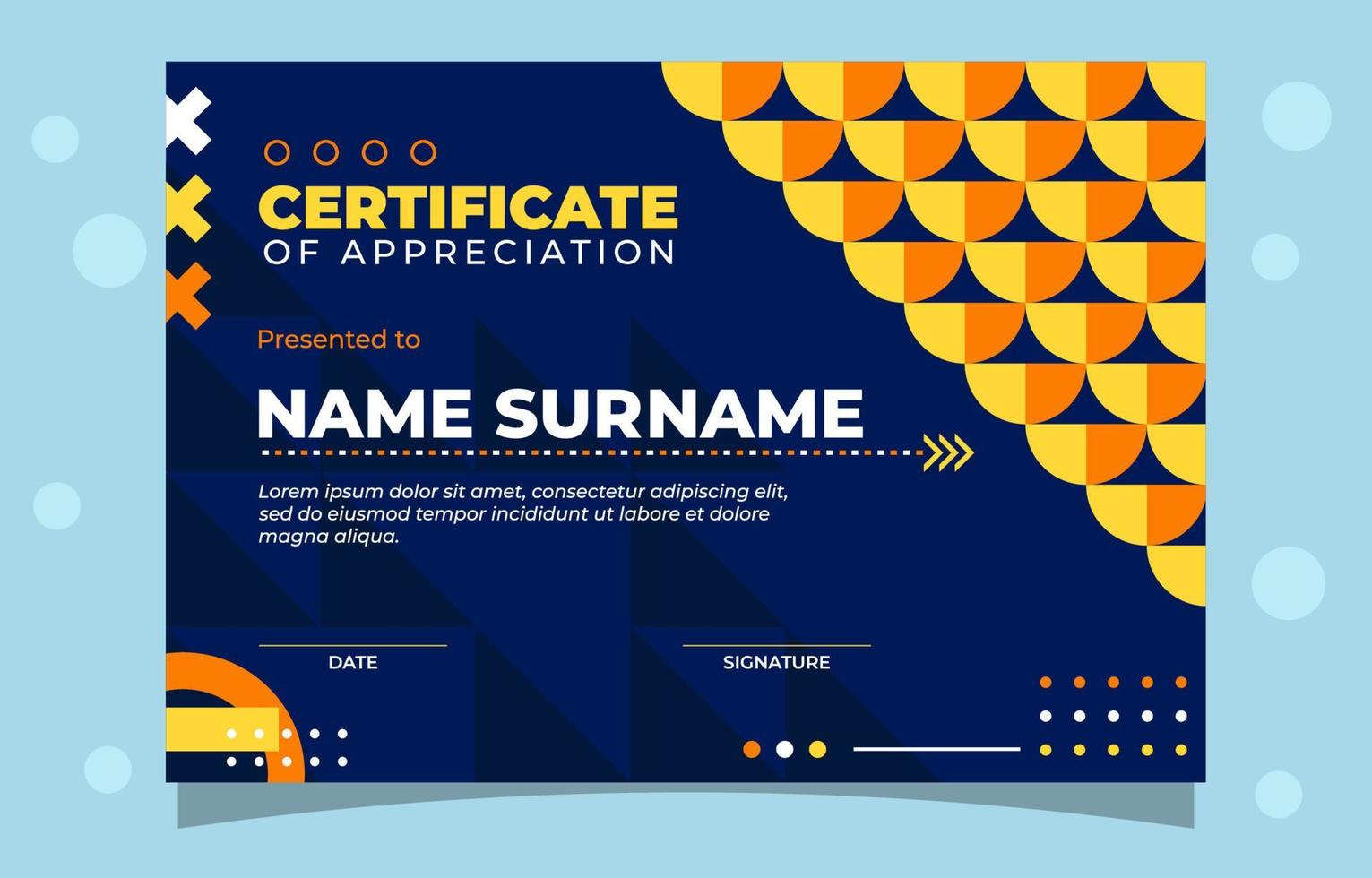 Certificate with Geometric Theme vector