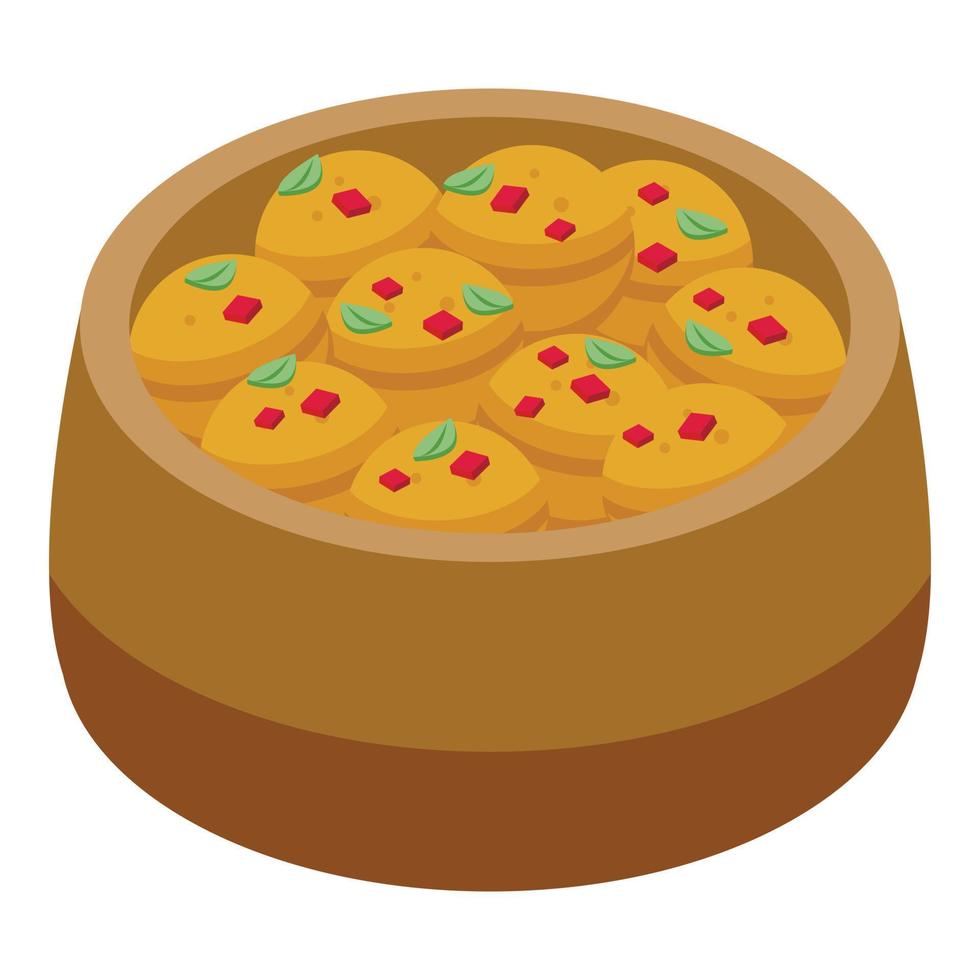 Meat balls icon isometric vector. Brazilian food vector