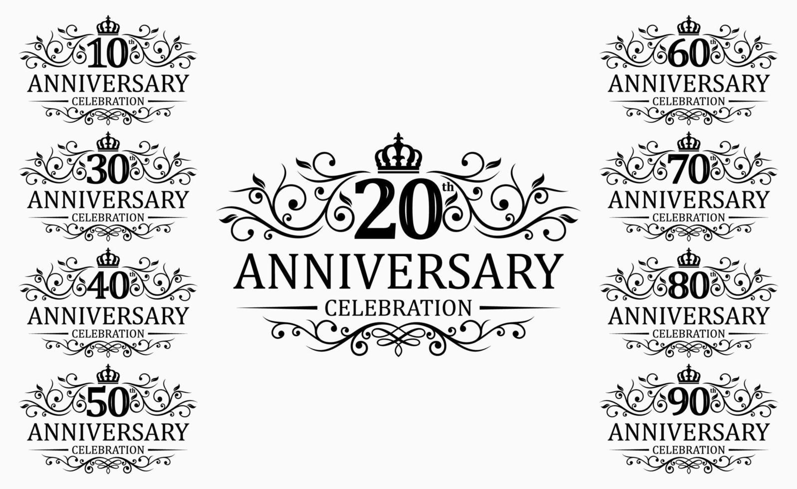 Luxury Anniversary Logo Design Vector Template