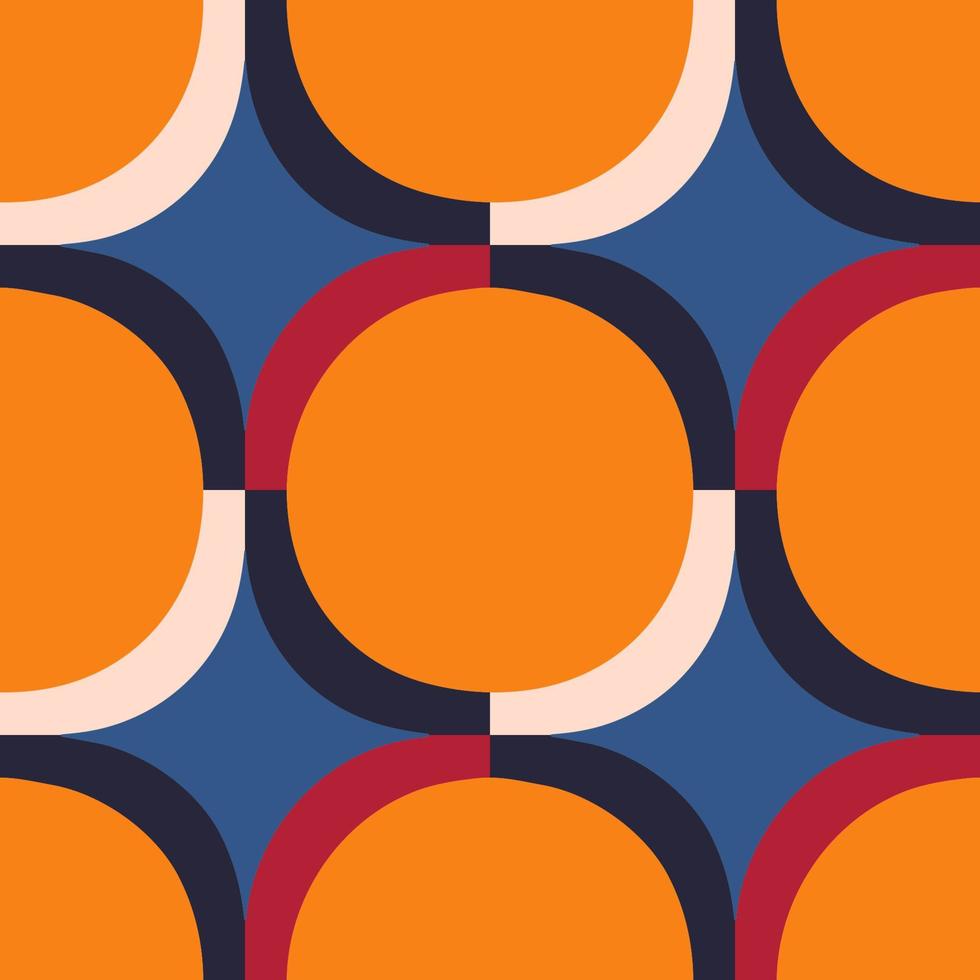 Abstract geometrical pattern in a retro style. Mid century modern texture. Bold and groovy seamless background. vector