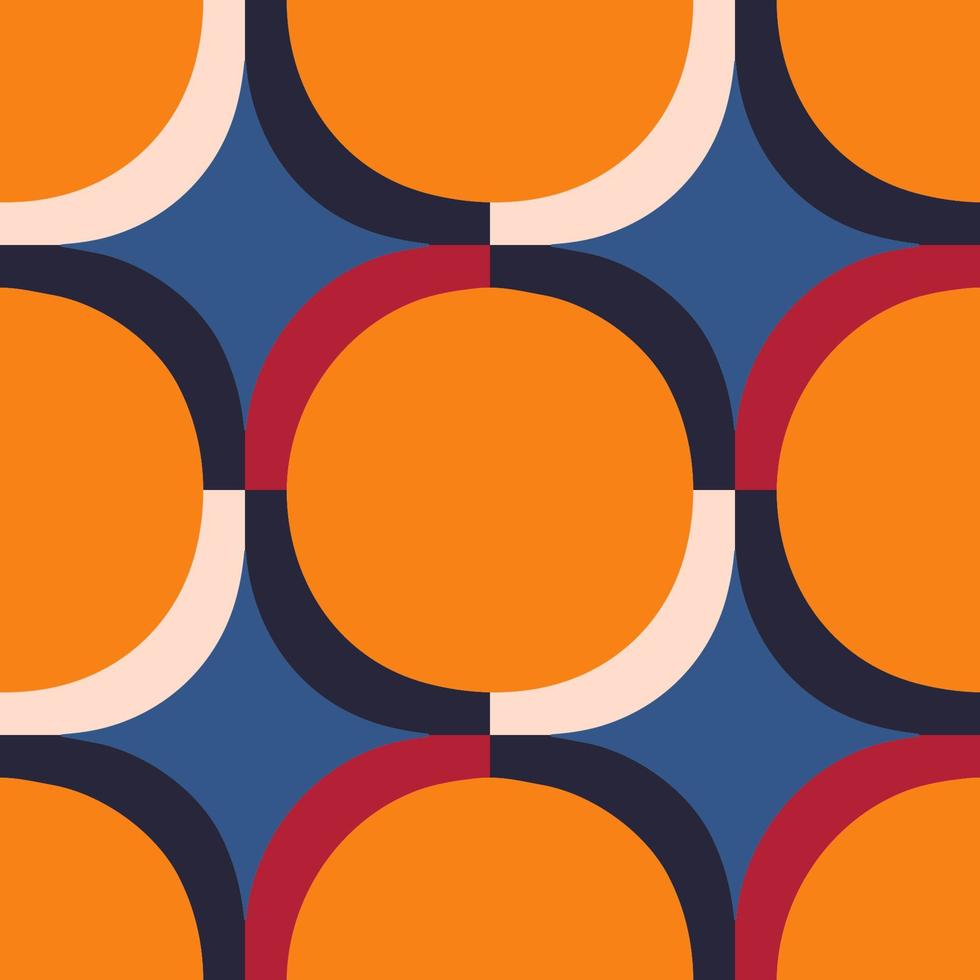 Abstract geometrical pattern in a retro style. Mid century modern texture. Bold and groovy seamless background. vector