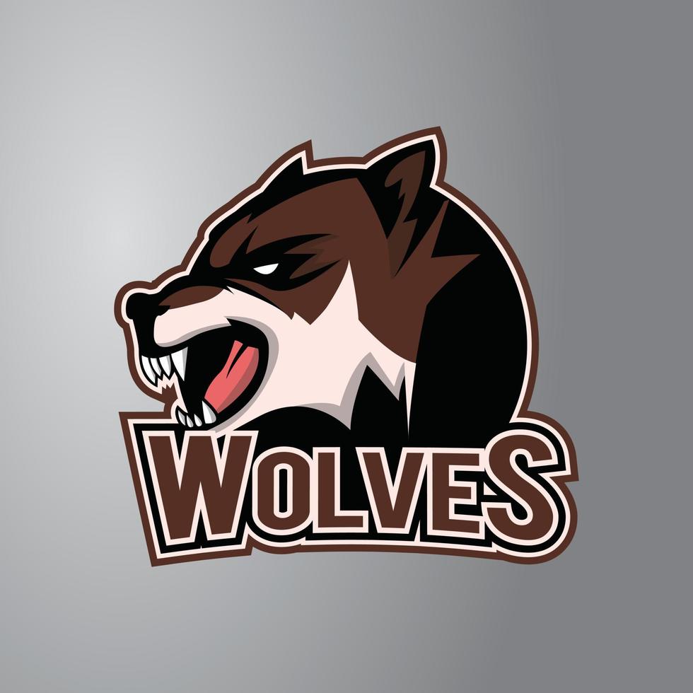 Wolves Illustration Design Badge vector