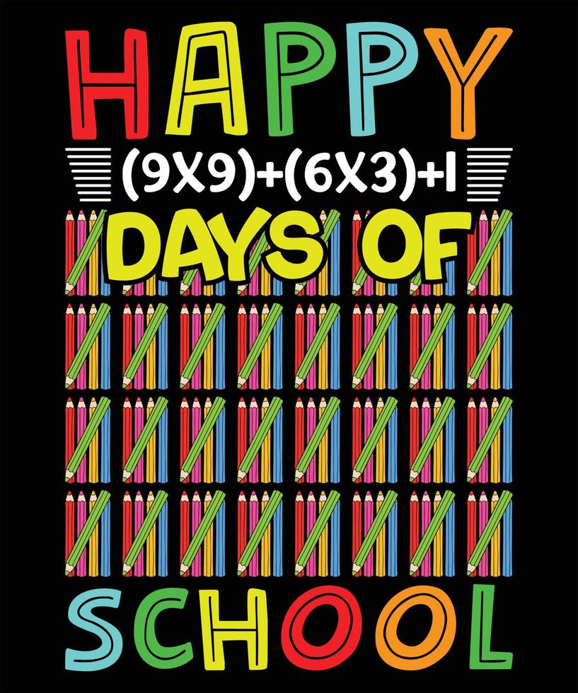 Happy 100 days of school for elementary kids, kindergarten vector