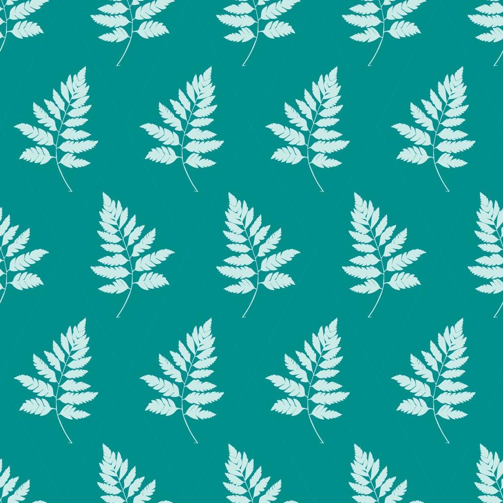 Simple Natural Fern Seamless Pattern. Vector Illustration