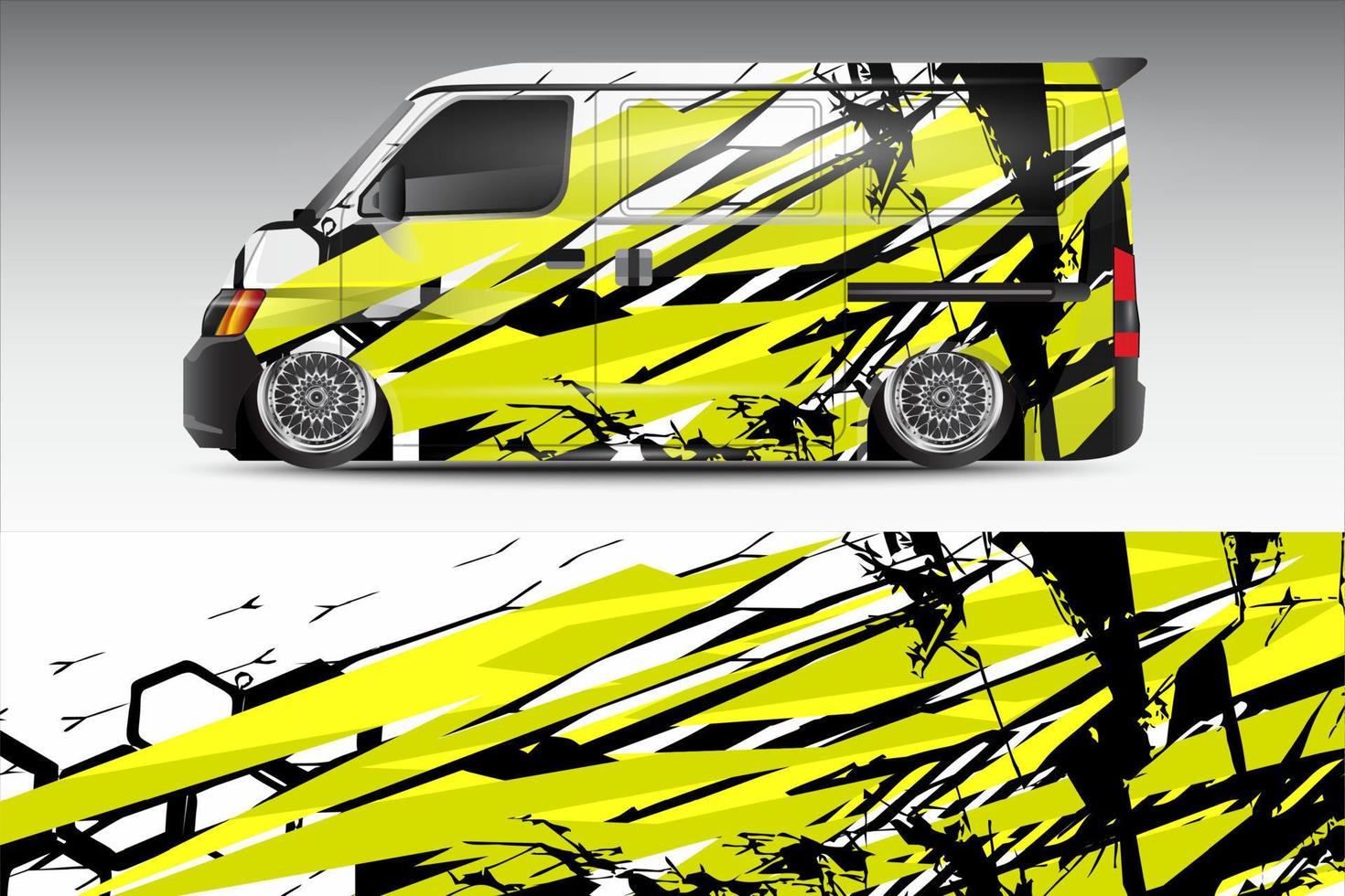 racing car wrap vector design for vehicle vinyl stickers and automotive company sticker livery