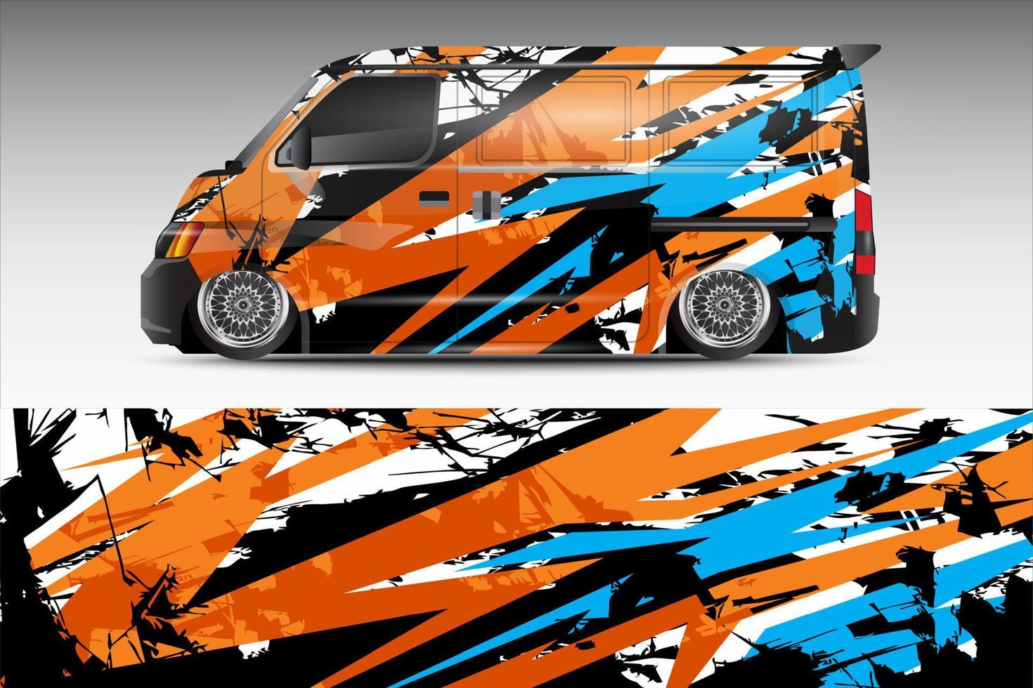 racing car wrap vector design for vehicle vinyl stickers and automotive company sticker livery