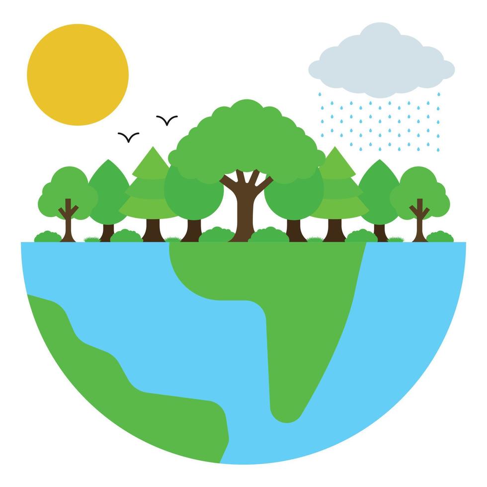 Forest Eco System On Earth vector