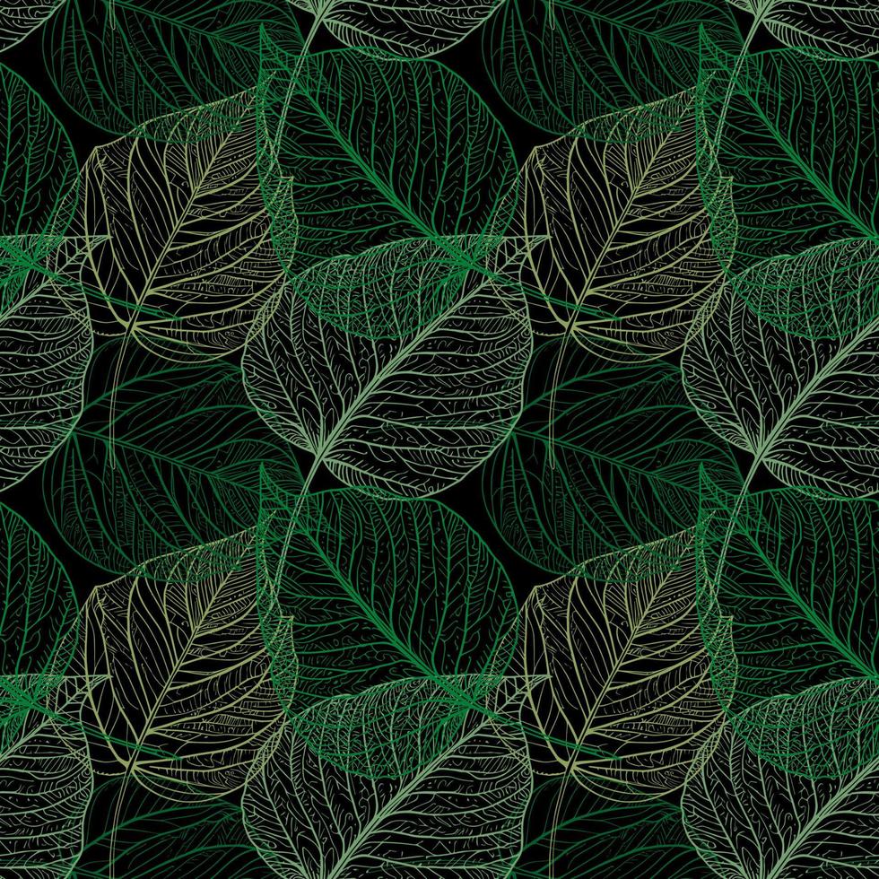 Simple Natural Leaves Seamless Pattern. Vector Illustration EPS10