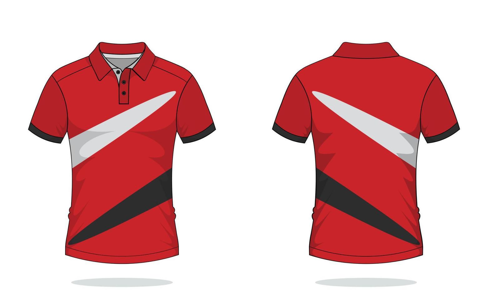 diseño de camiseta polo, plantilla roja vector