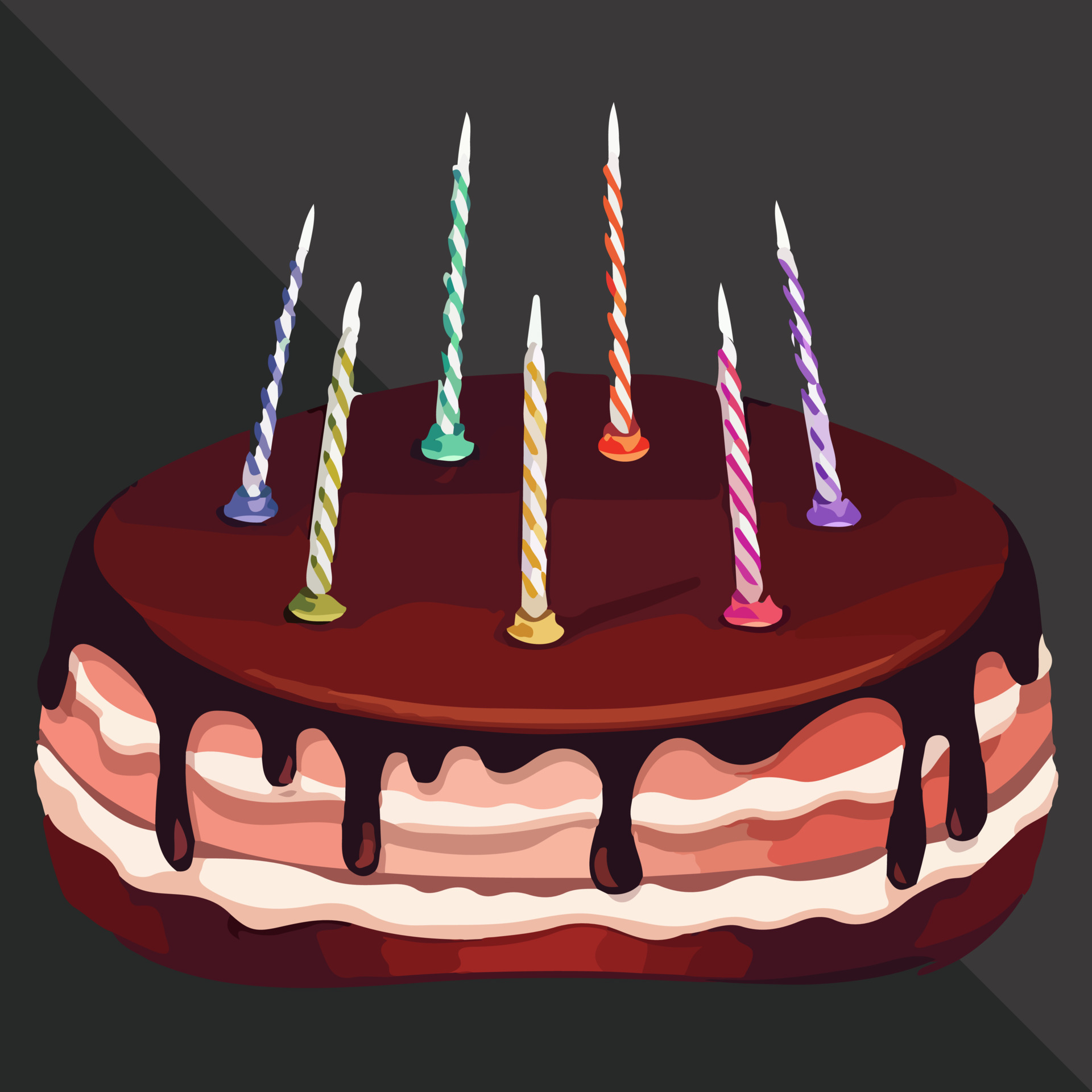 Sweet Birthday Cake With Candles 19761900 Vector Art At Vecteezy Sweet Birthday Cake With Candles 19761900 Vector Art At Vecteezy