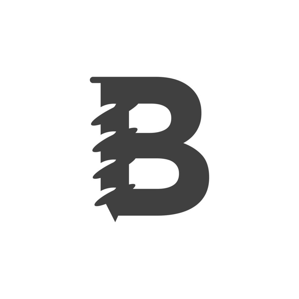 plantilla de logotipo de tornillo de letra b para diseño de símbolo de ferretería de construcción vector