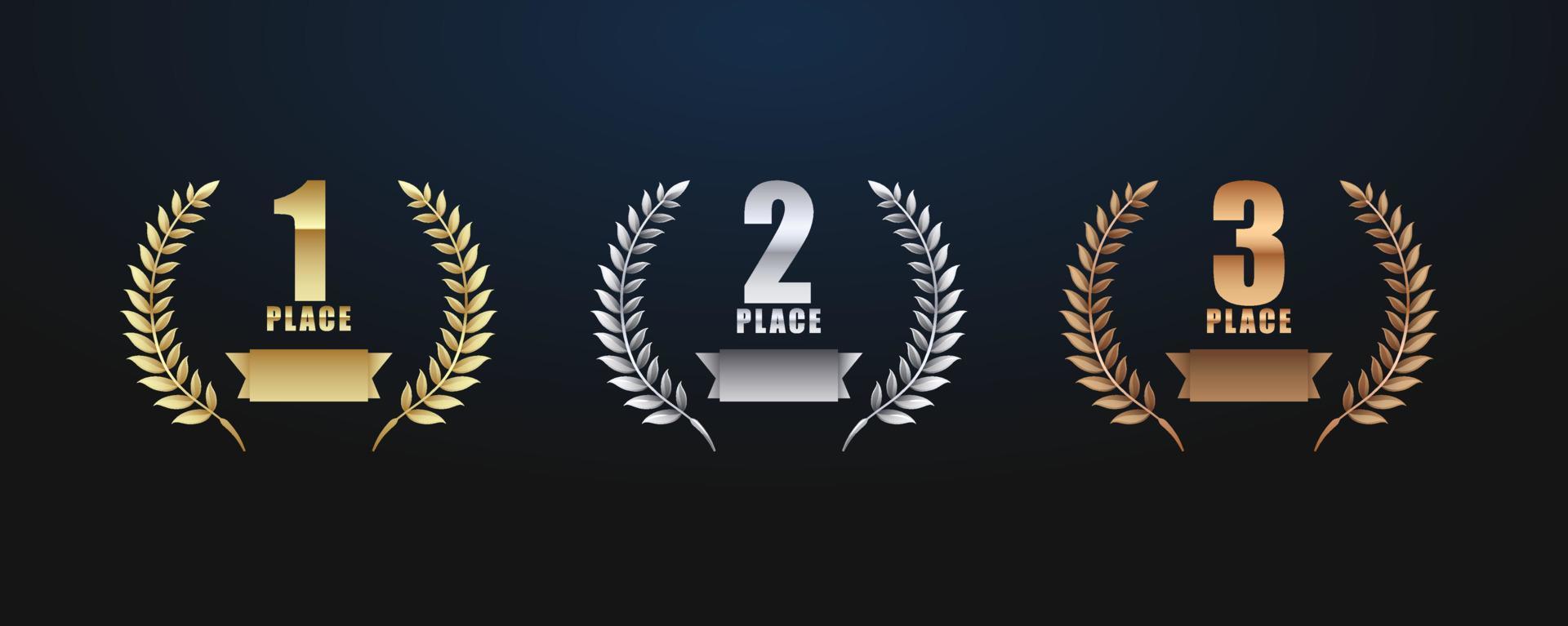 ganador del premio, 2º, 3er lugar banner. vector