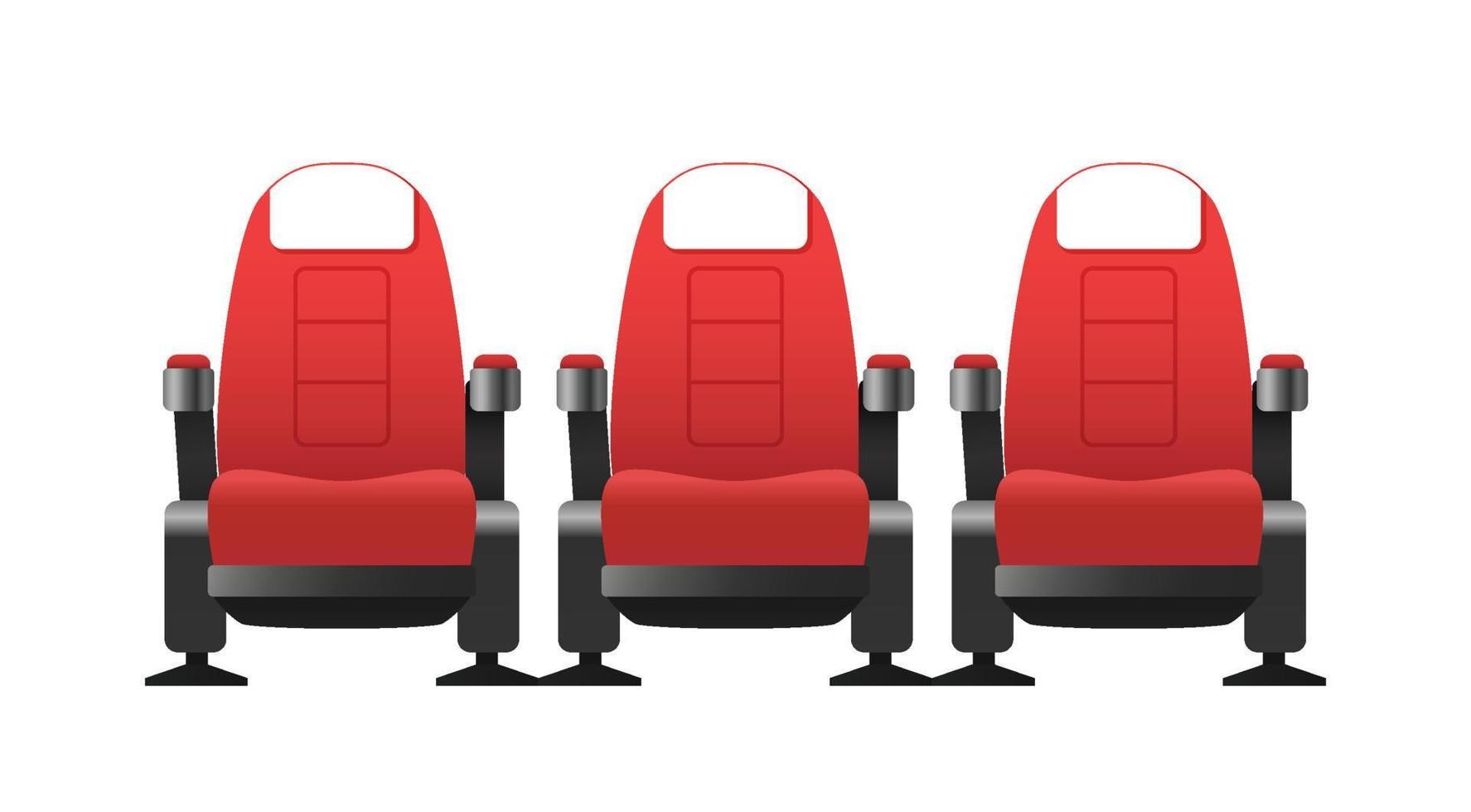 Cinema concept - Front view of red cinema chair vector