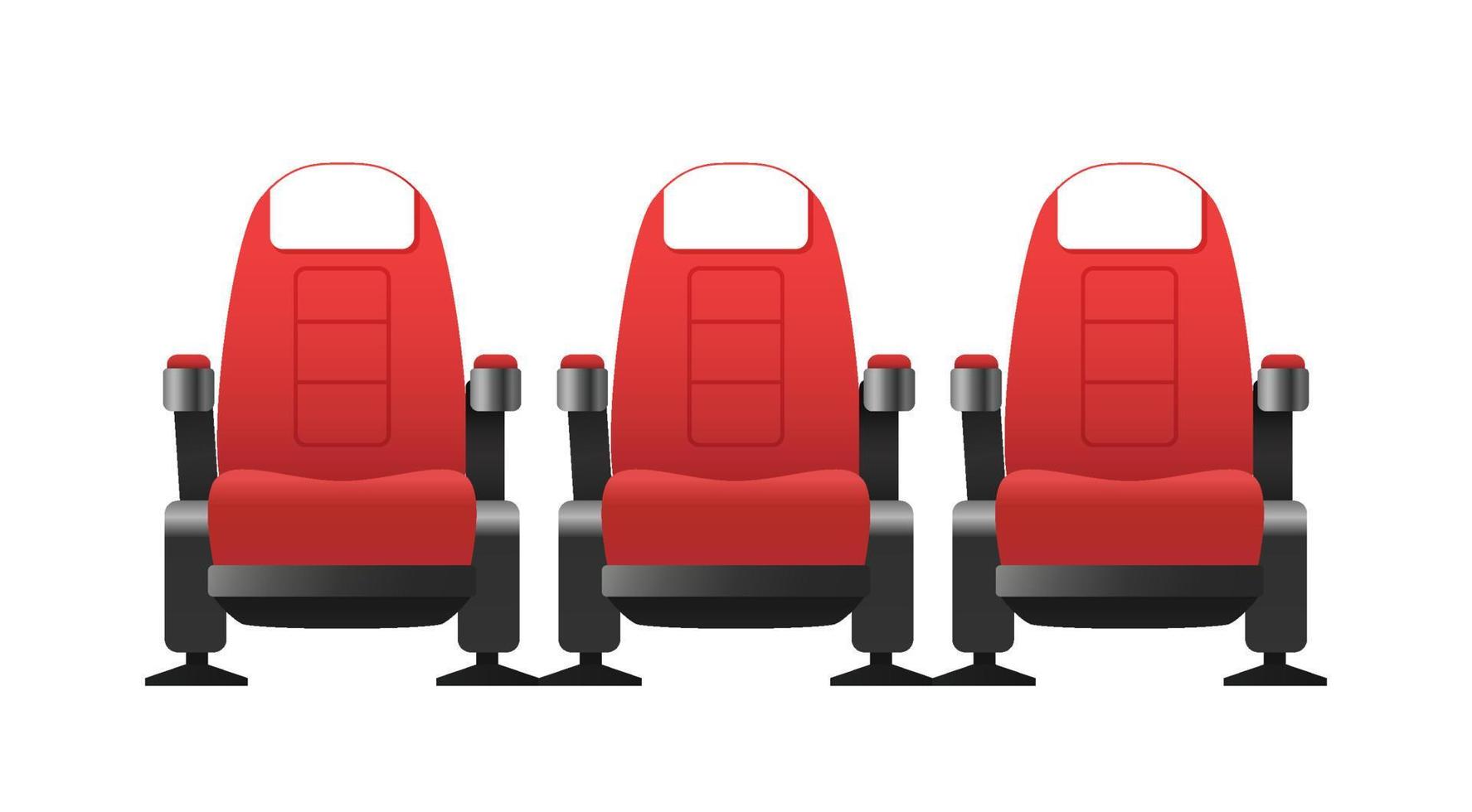 Cinema concept - Front view of red cinema chair vector