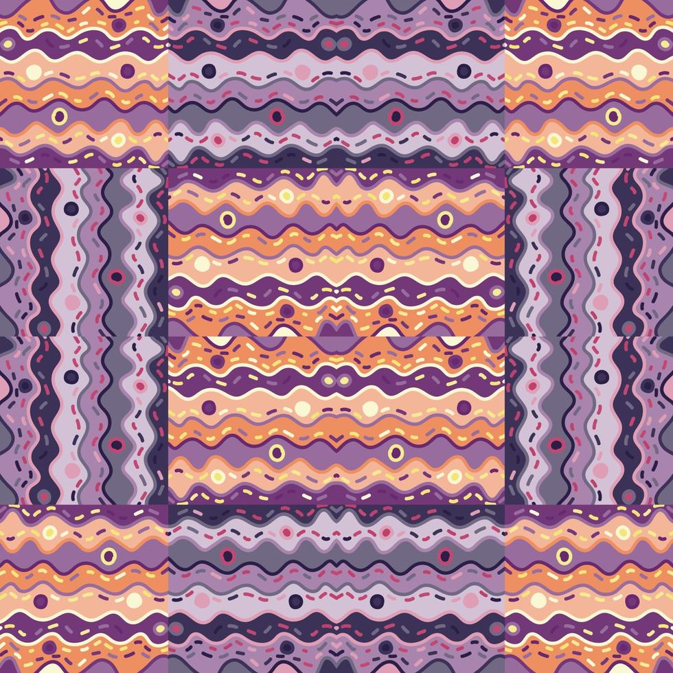 ornamento de mosaico de líneas de onda creativa. patrón sin fisuras de mosaico étnico abstracto. fondo de pantalla de línea vintage. vector