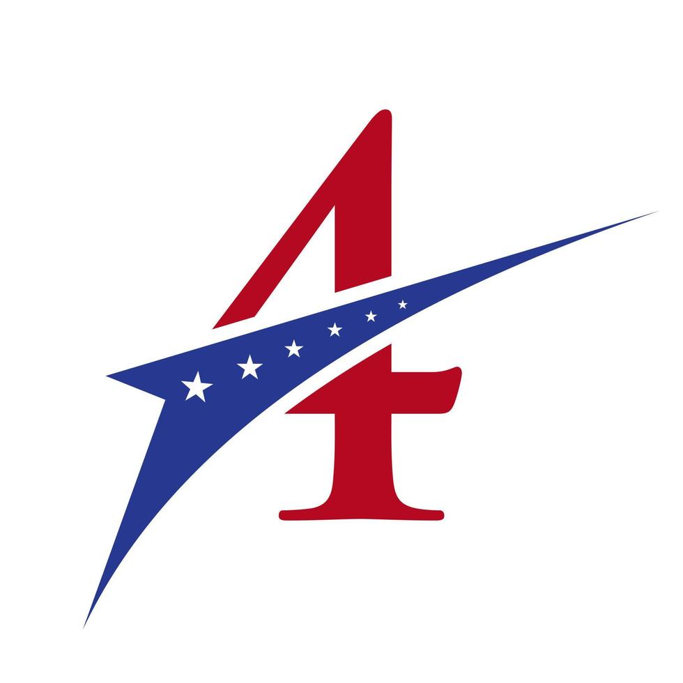 Initial Letter 4 American Logo for Business, Corporate and Company Identity. USA American Logo vector