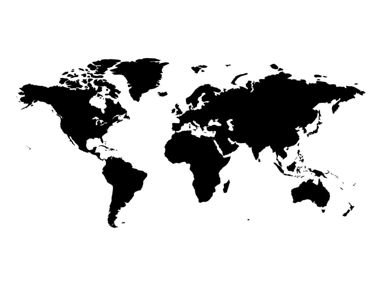 World Map in Black and White vector
