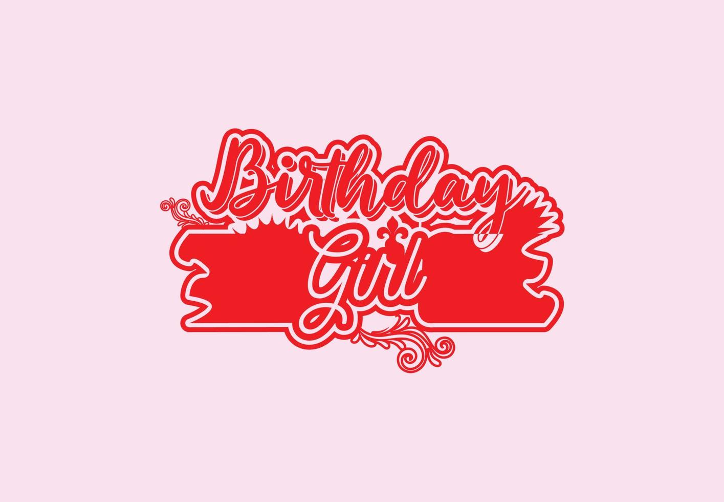 Birthday girl t shirt and sticker design template vector