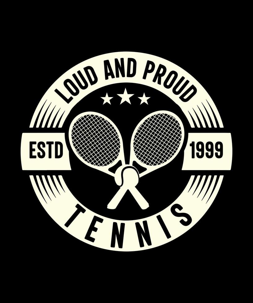 diseño de camiseta de vector de ilustración de tenis