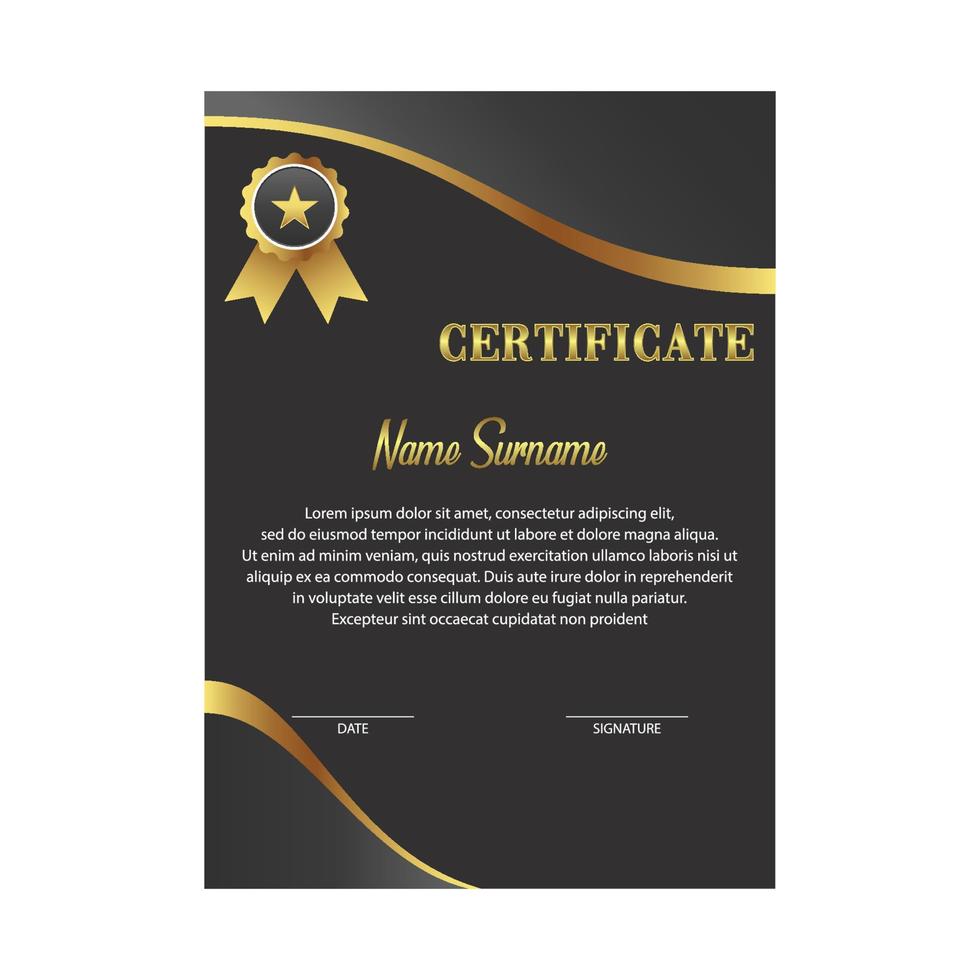 Certificate vector design templates