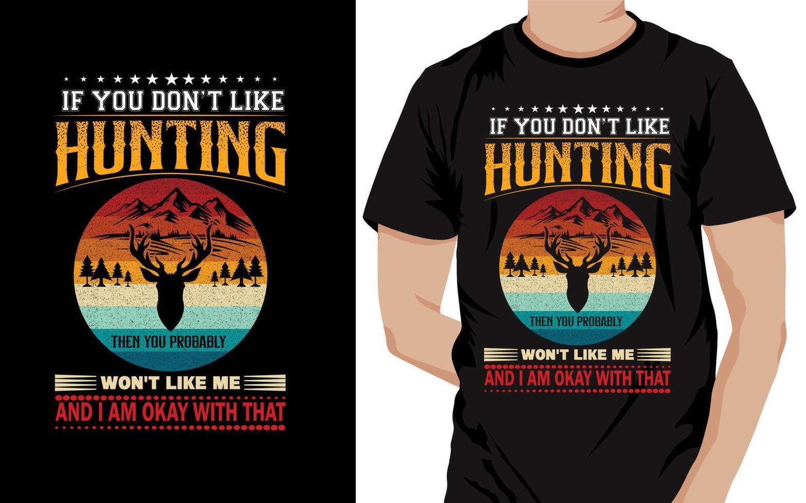 Hunting T-shirt design Template. vector