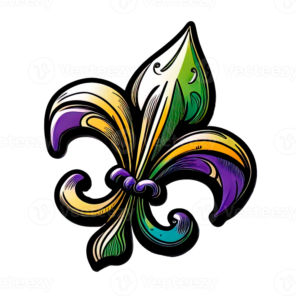 Colored Lily Mardi gras Carnival Sticker png