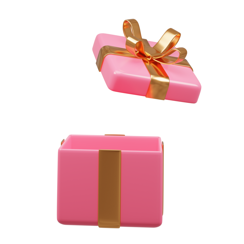 3D rendering  cute gift box png