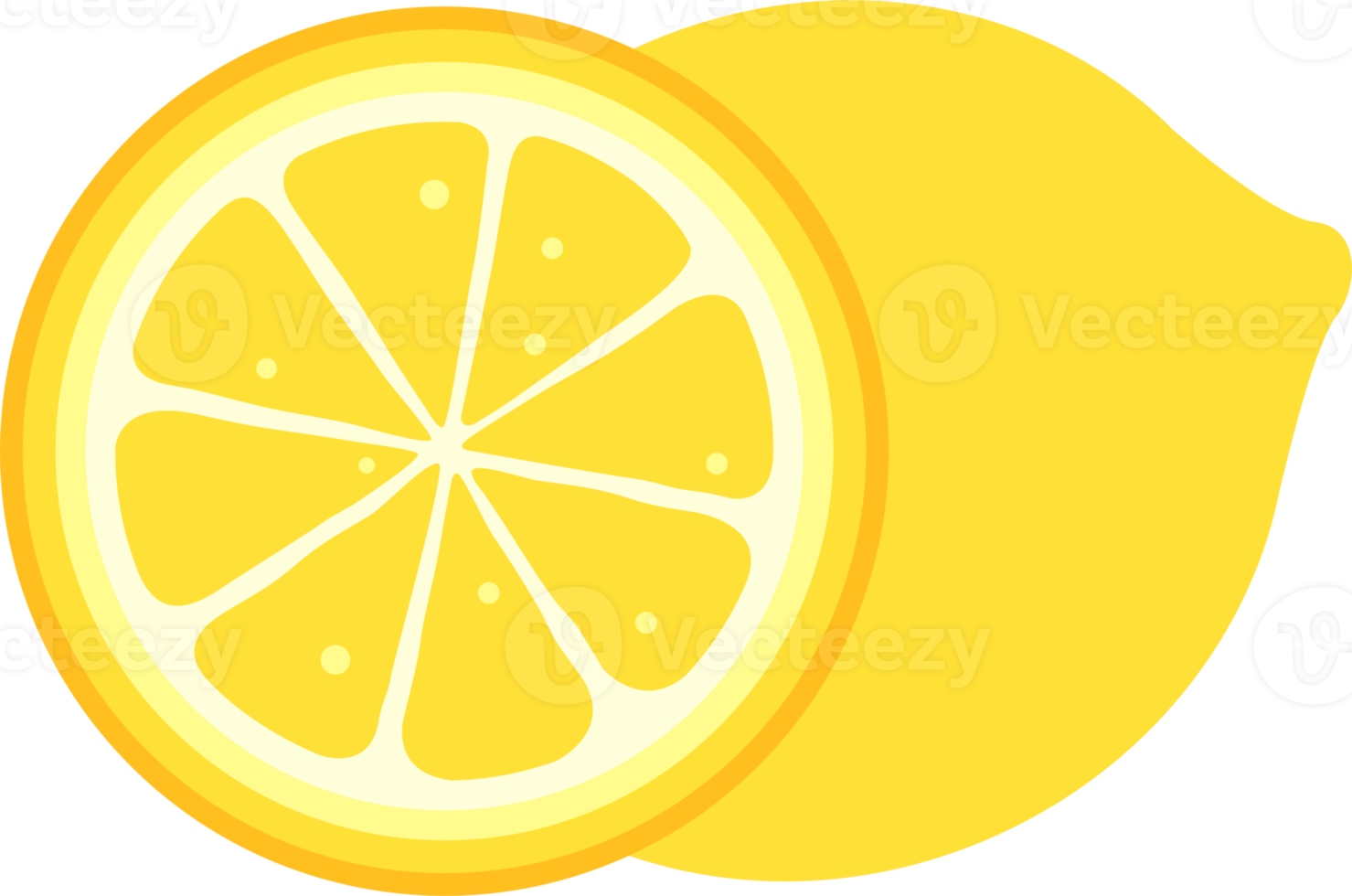 Fresh lemon fruit illustration design png