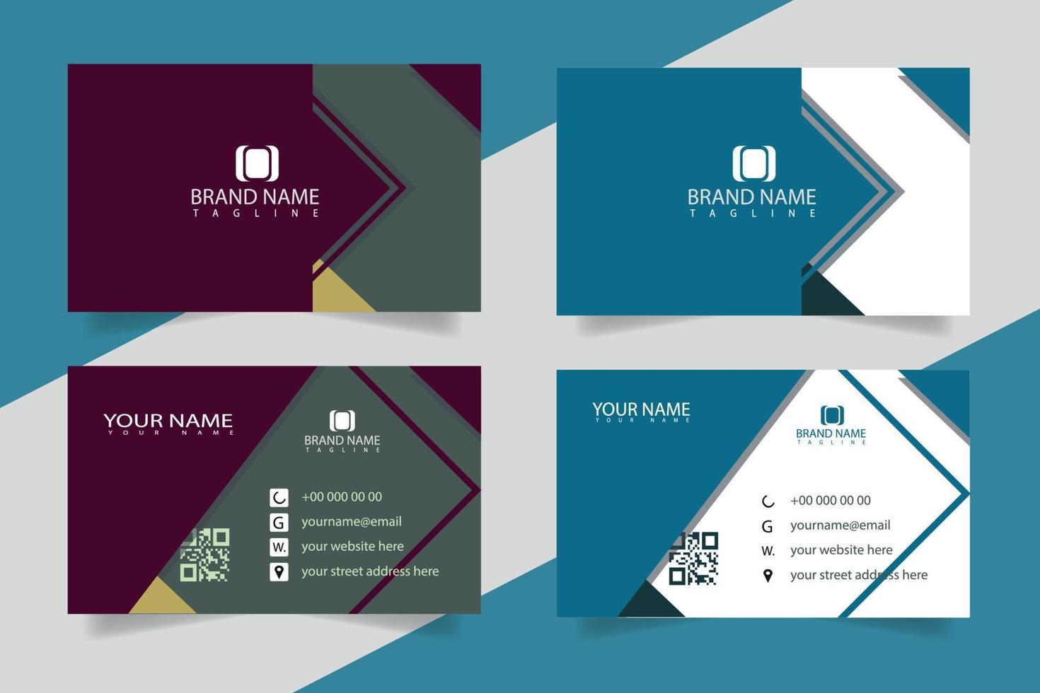 Visiting card or Business Card design template for personal or corporate use vector