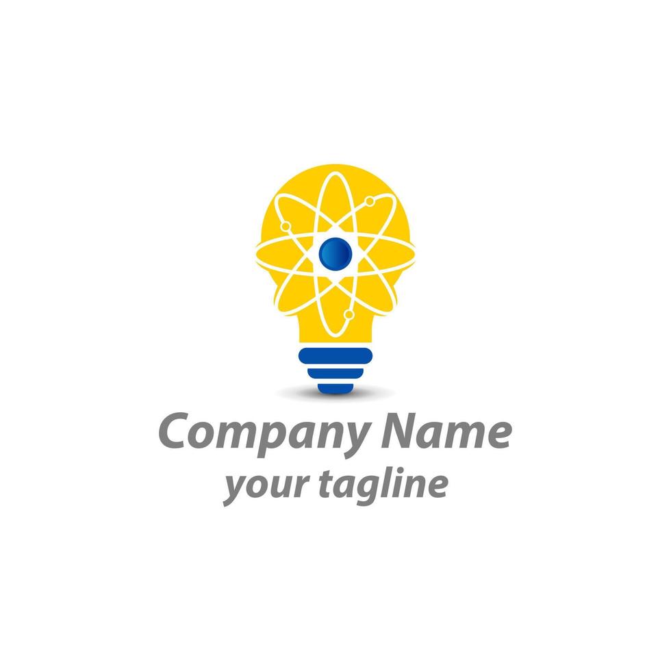 light bulb logo with a line as a connection or connected sign vector